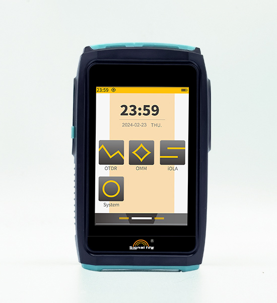 Professional OTDR Device in use